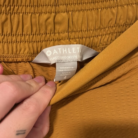 Athleta Textured Brooklyn Pant Jogger Yellow Travel Hiking Athletic Comfy Size 4 - Picture 3 of 5